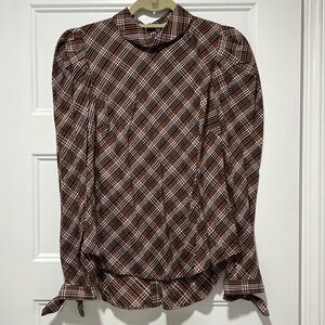 Veronica Beard Plaid Button Back Shirt